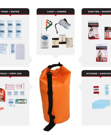 1 Person Necessity Survival Kit Dry Bag - 72 Hour Emergency Kit
