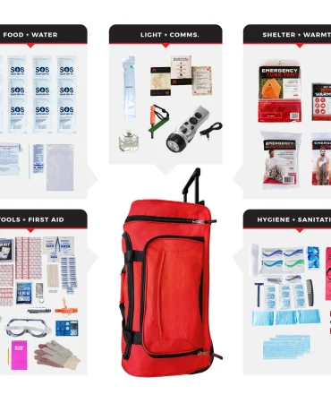 1 Person Comfort Survival Kit Rolling Bag - 72 Hour Emergency Kit