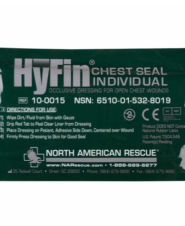 HyFin Chest Seal 6 x 6 Inch - Occlusive Dressing for Chest Wounds