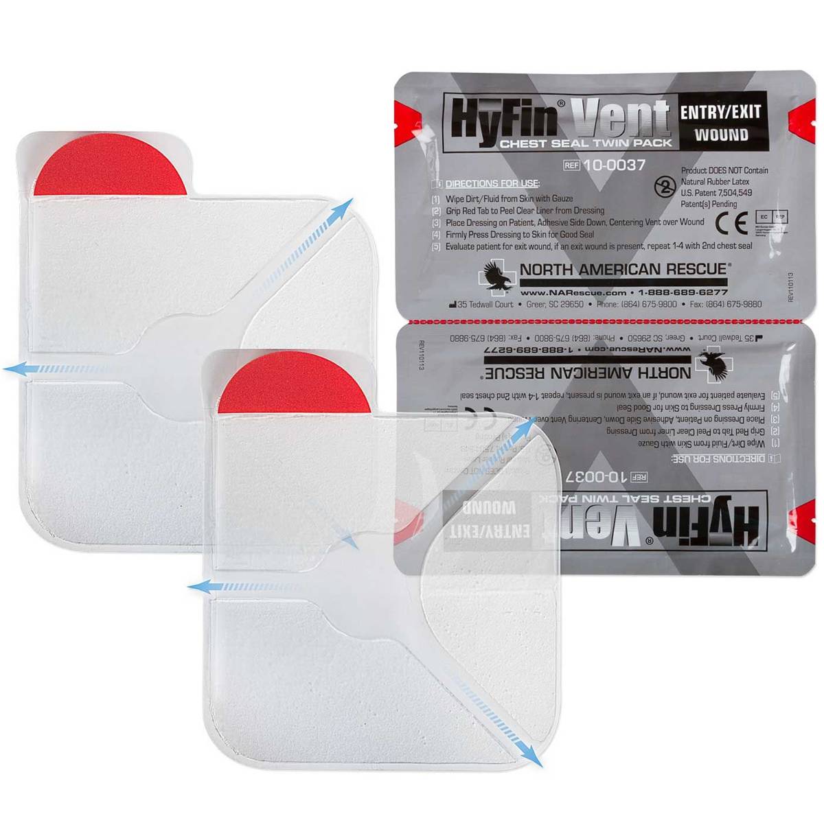 HyFin Vent Chest Seal Twin Pack 6x6 - NAR Vented Chest Seal