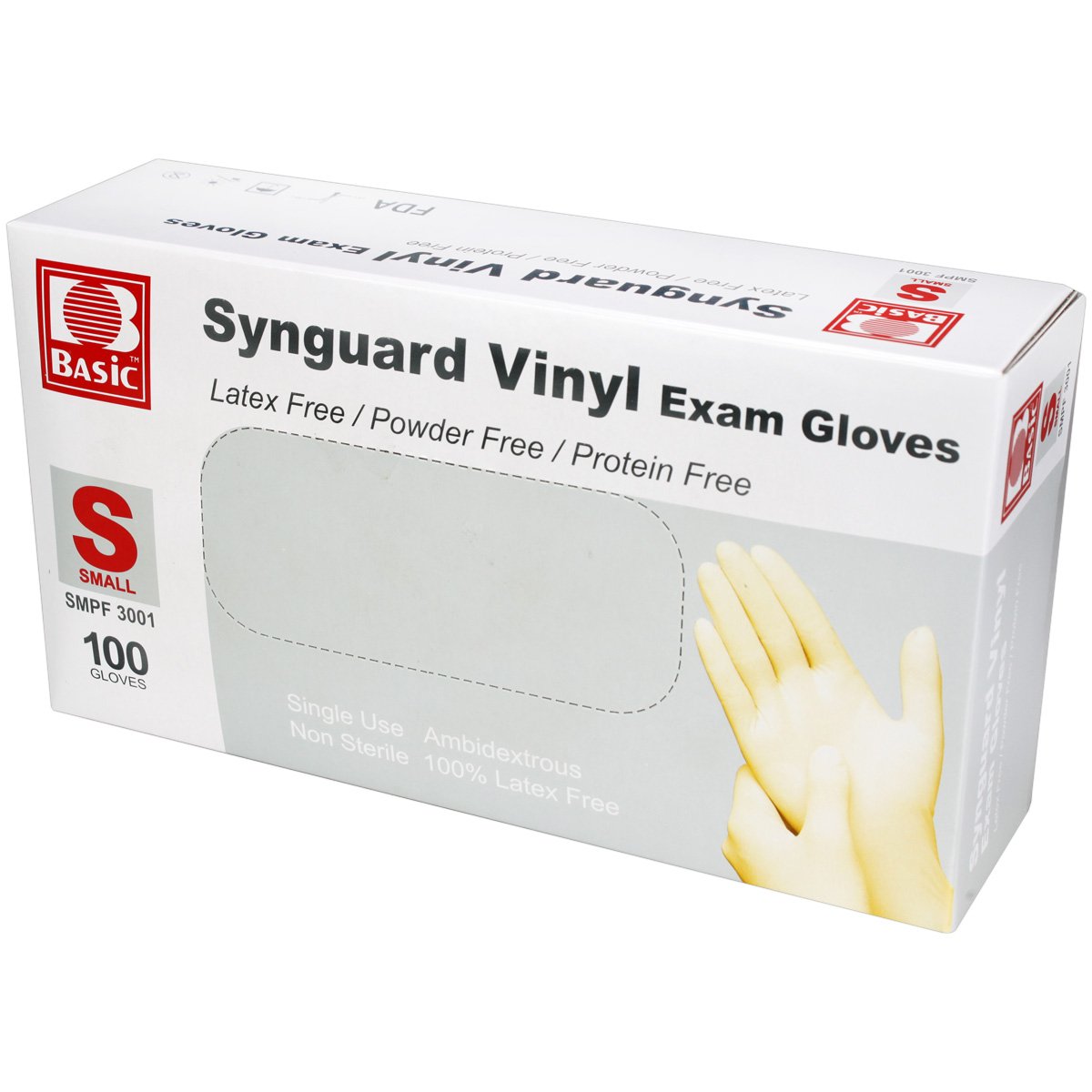 Powder Free Vinyl Exam Gloves - Small, 100/Bx