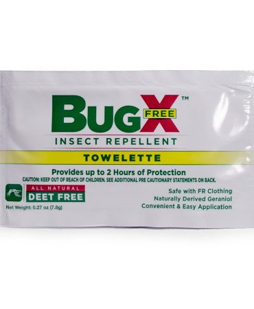 BugX Insect Repellent Skin Protection Solution, FR Safe, 0.27 oz, Towelette, 1 Each