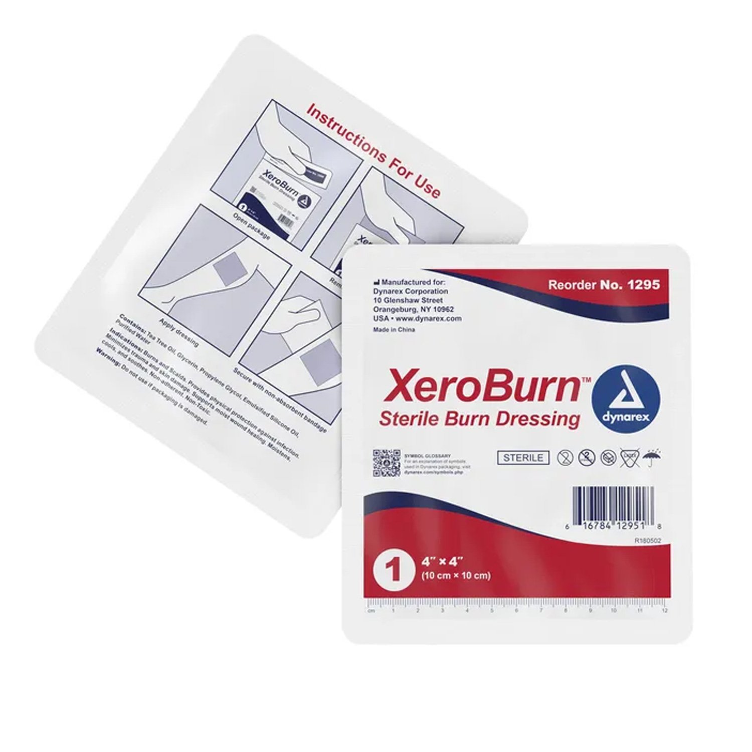 XeroBurn Sterile Burn Dressing 4" x 4" - Cooling Pain Relief
