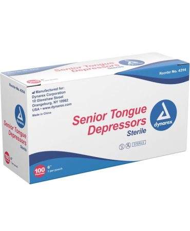 Dynarex Tongue Depressor, Senior, Sterile 6" - Box of 100