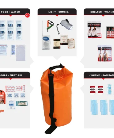 2 Person Necessity Survival Kit Dry Bag - 72 Hour Emergency Kit