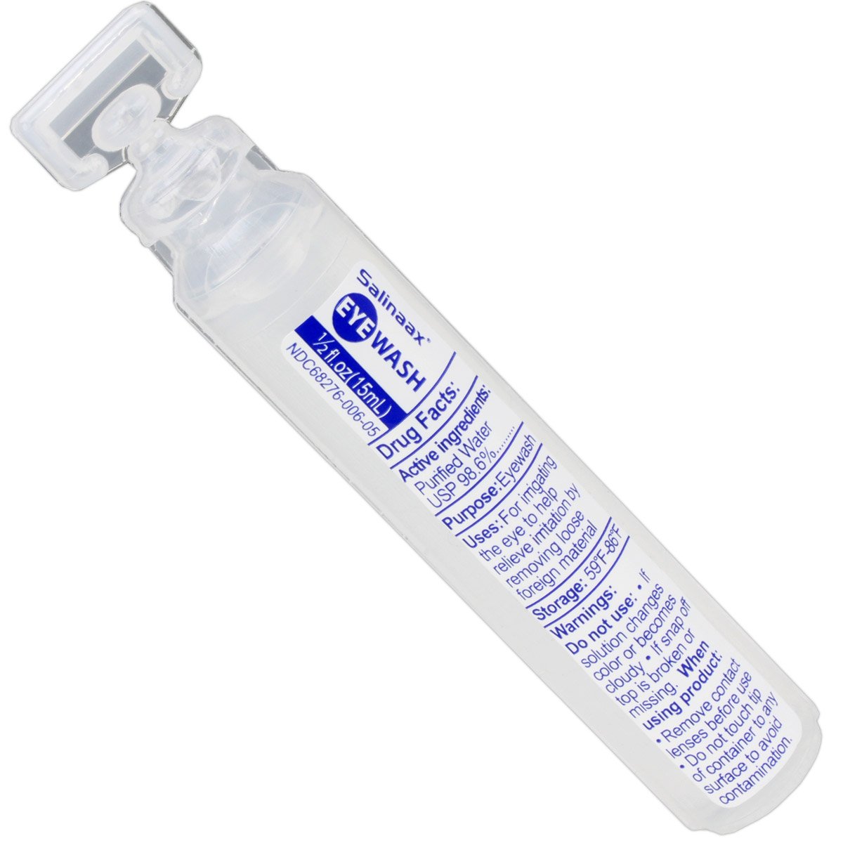 Sterile Eye Wash Solution 0.5 oz Single Use Bottle