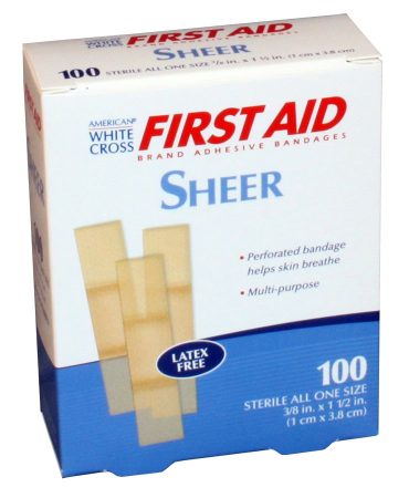 Junior Plastic Bandage 3/8" x 1-1/2" Pediatric Adhesive - 100 Per Box