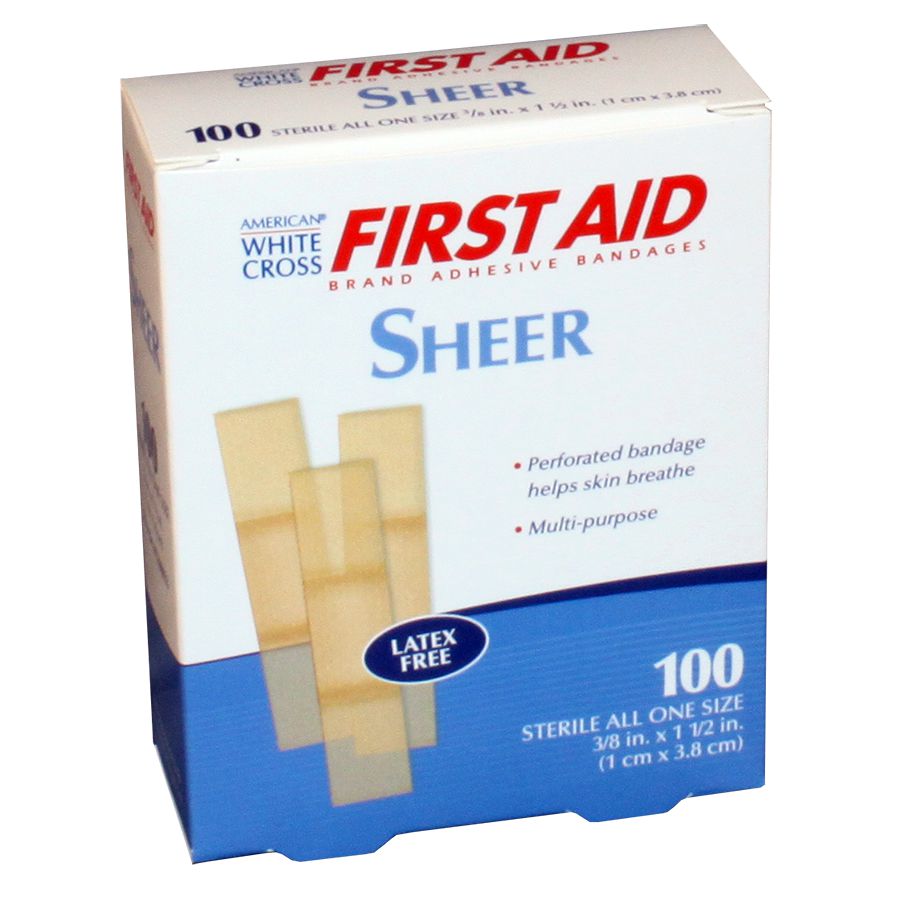 Junior Plastic Bandage 3/8" x 1-1/2" Pediatric Adhesive - 100 Per Box
