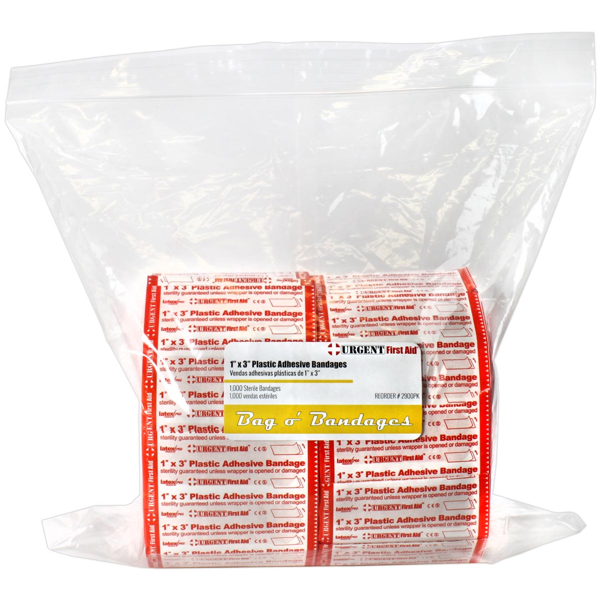 Bulk Adhesive Bandages 1000 Pack - 1" x 3" Plastic Strips