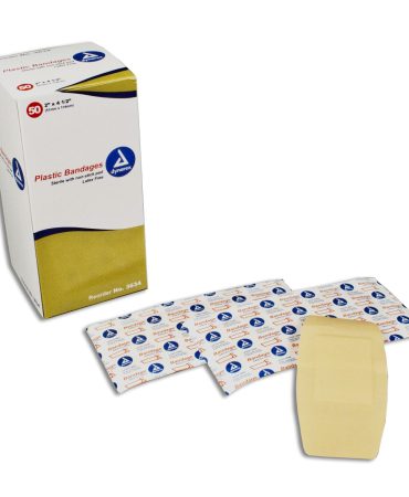 2" x 4.5" Elbow and Knee Plastic Bandages - 50 Per Box for First Aid Kits