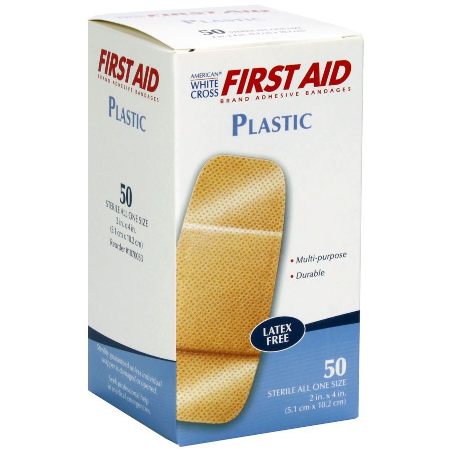 2" x 4.5" Elbow and Knee Plastic Bandages - 50 Per Box for First Aid Kits - Image 3