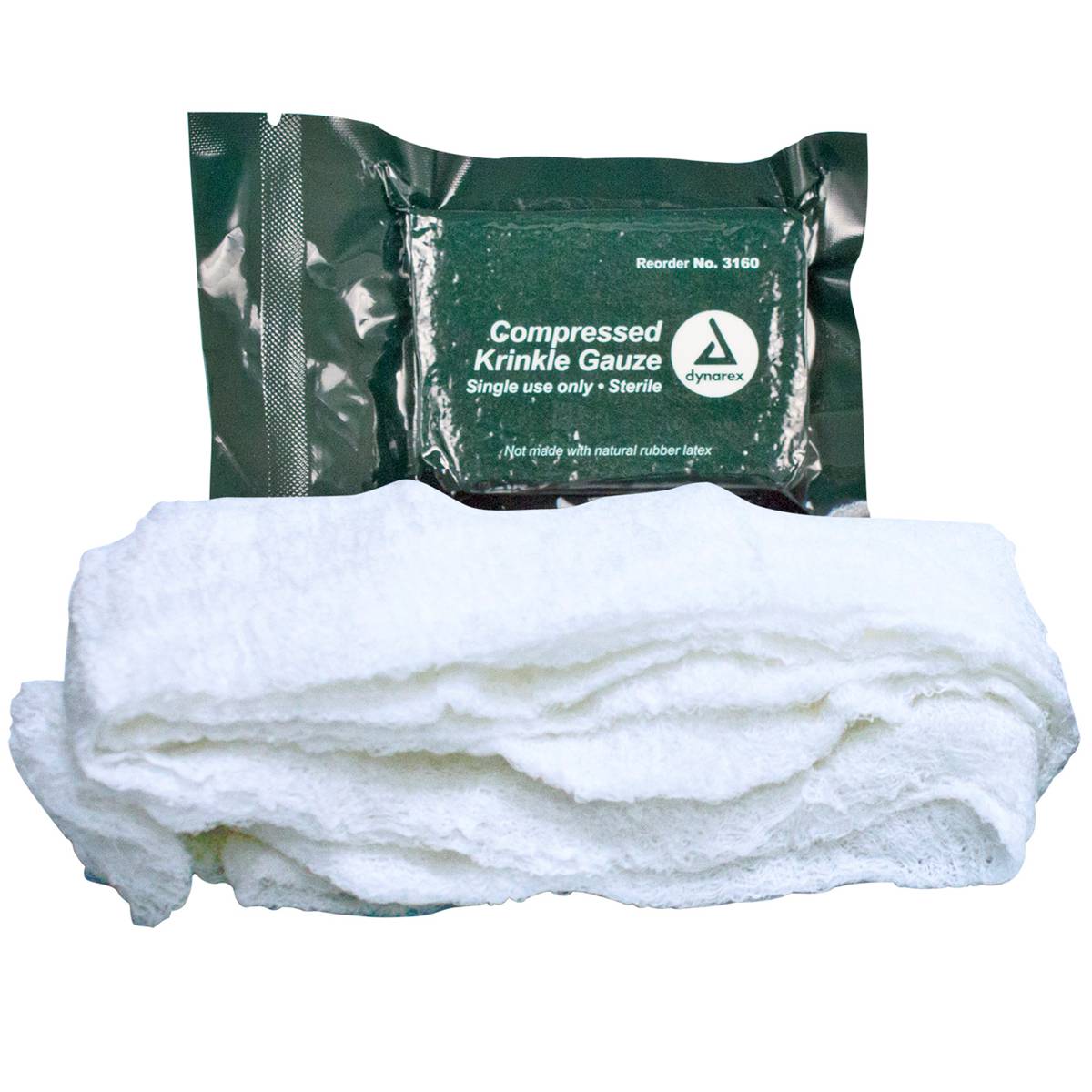 Compressed Krinkle Gauze Bandage - Sterile 4.5" x 4.1 Yard for Trauma and Bleeding Control
