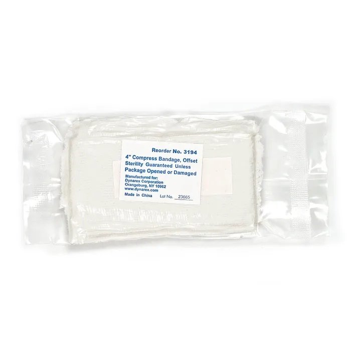 4" Sterile Compress Bandage with Offset Pad - Emergency Pressure Dressing