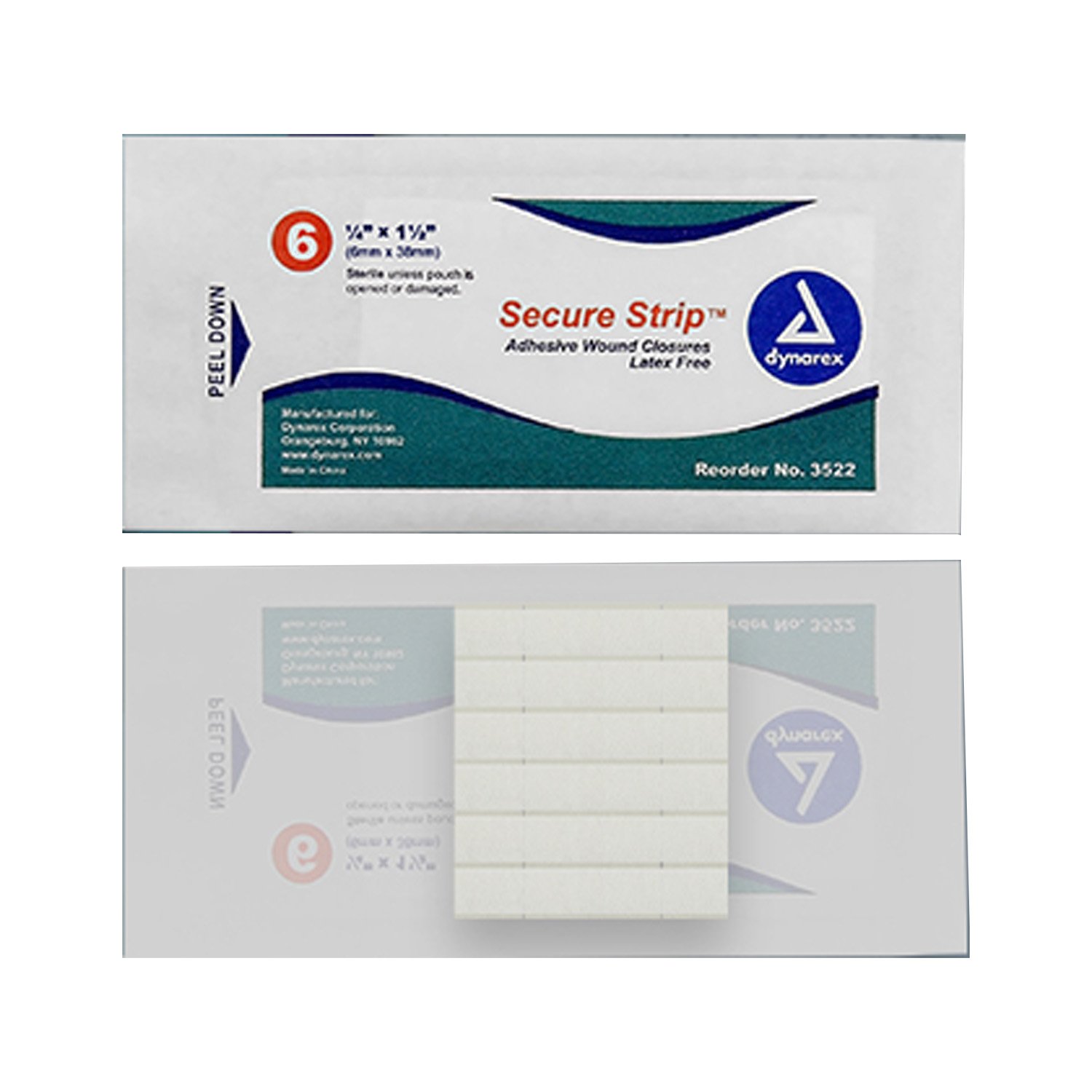 1/4" x 1-1/2" SecureStrip Adhesive Wound Closure Strips - 6 Per Pouch, Sterile - Image 2