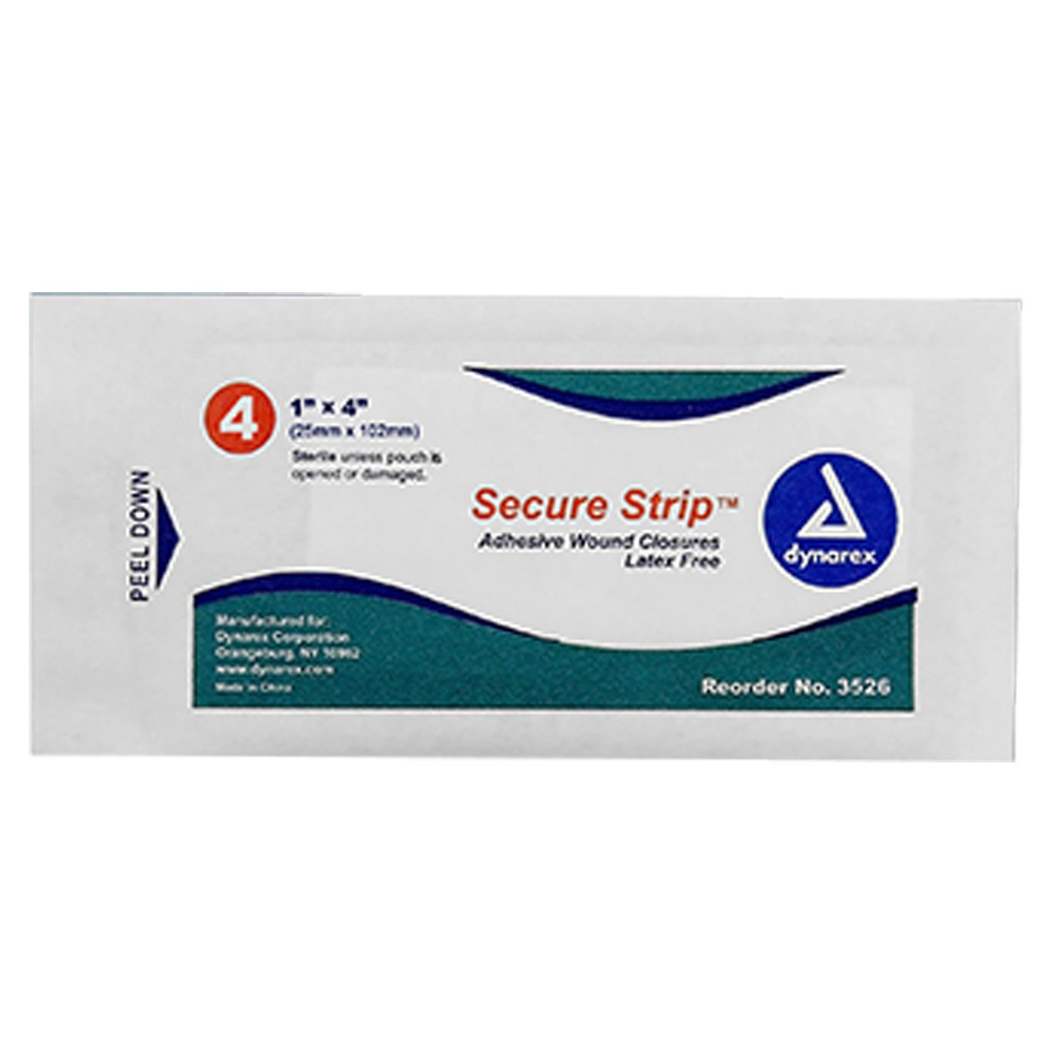 1 x 4 Inch SecureStrip Adhesive Wound Closures 4 Pack - Sterile