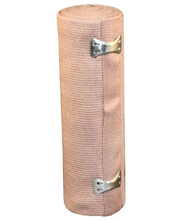 6" x 4.5 Yard Elastic Bandage Wrap with 2 Fasteners - Latex Free Compression