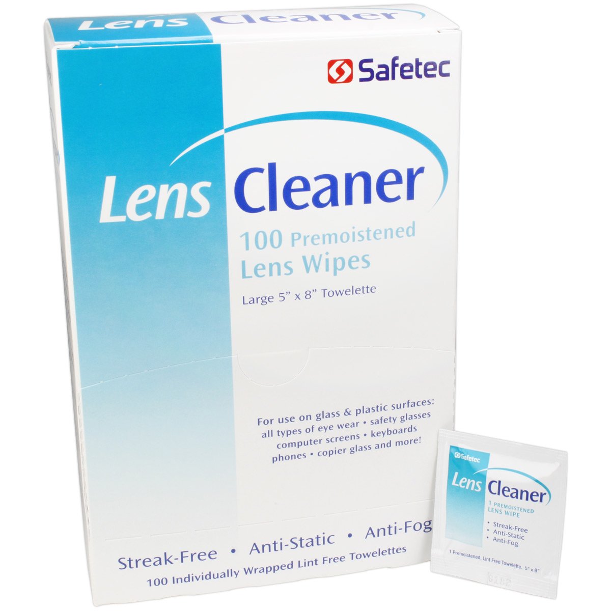 Lens Cleaner Wipes Pre-Moistened 100 per Box - Anti-Fog