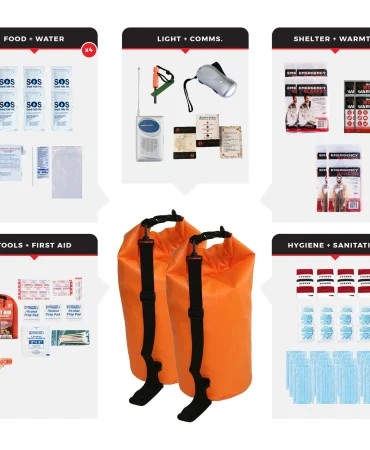 4 Person Necessity Survival Kit Dry Bag - 72 Hour Emergency Kit