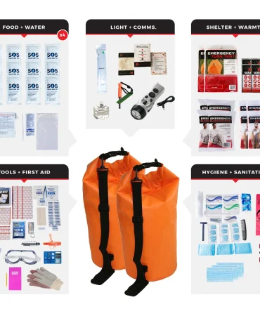4 Person Comfort Survival Kit Dry Bag - 72 Hour Emergency Kit