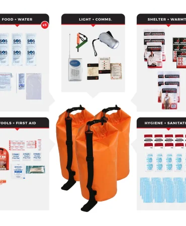 5 Person Necessity Survival Kit Dry Bag - 72 Hour Emergency Kit