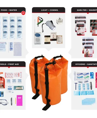 5 Person Essential Survival Kit Dry Bag - 72 Hour Emergency Kit