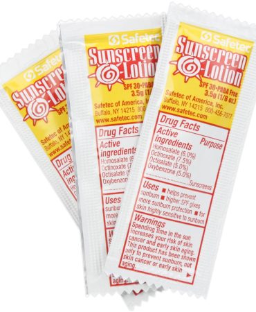 Sunscreen Lotion SPF 30 Individual Packet - Travel Size Pouch
