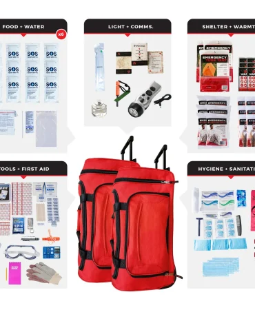 6 Person Comfort Survival Kit Rolling Bag - 72 Hour Emergency Kit