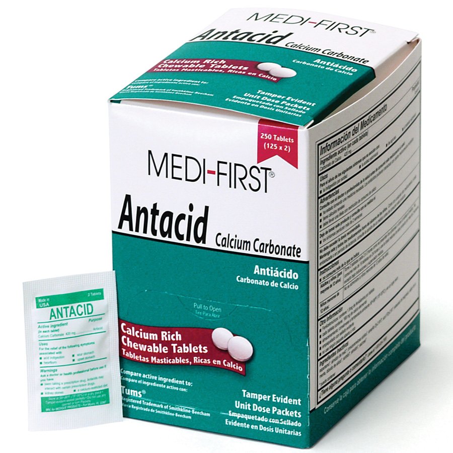 125 Antacid Packs (2 Tablets Each) - Bulk Heartburn Relief