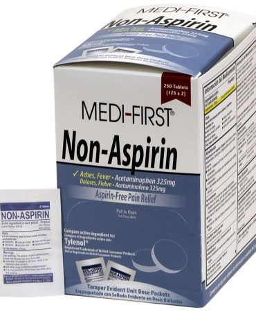125 Non-Aspirin Acetaminophen Packs (2 Tablets Each) - Bulk Pain Relief