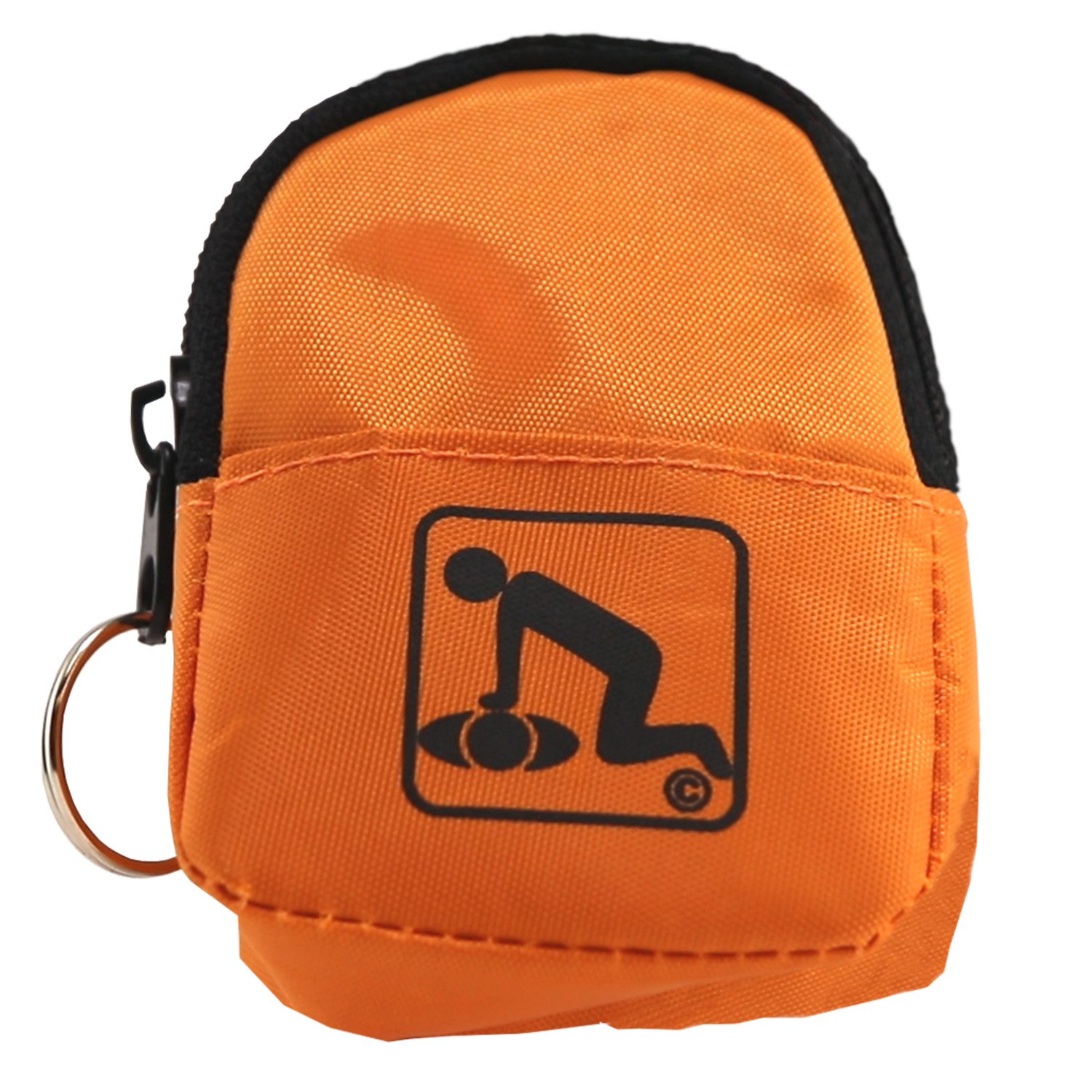 CPR Keychain Backpack Orange - Faceshield Gloves Wipes