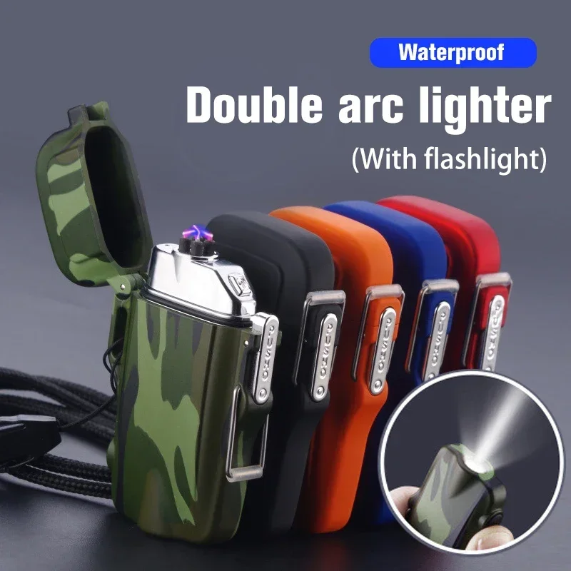 Waterproof Dual Plasma Arc Lighter with Flashlight - Image 2