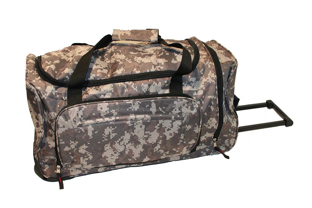 Camo Wheel Bag - Rolling Duffle Bag with Telescoping Handle