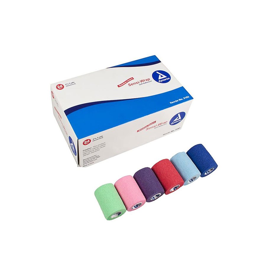 Dynarex Sensi Wrap Self Adherent Bandage Rainbow Pack 3" x 5 yds - 24/Case