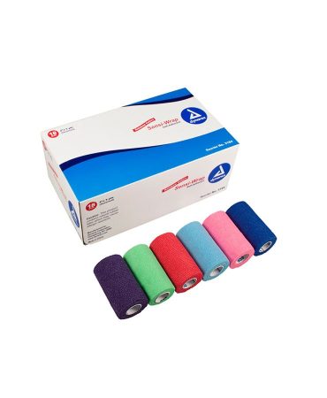Dynarex Sensi Wrap Self Adherent Bandage Rainbow Pack 4" x 5 yds - 18/Case
