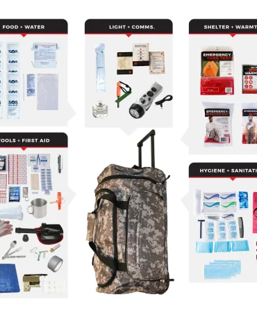 Elite Bug Out Bag - 72 Hour Survival Rolling Bag, Camo