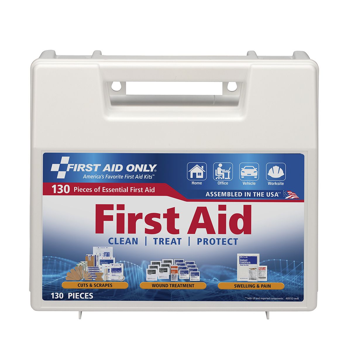 First Aid Kit 131 Pieces - Large All Purpose Home Kit