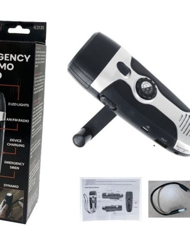 5.5" 4-in-1 Emergency Dynamo AM/FM Radio with Flashlight