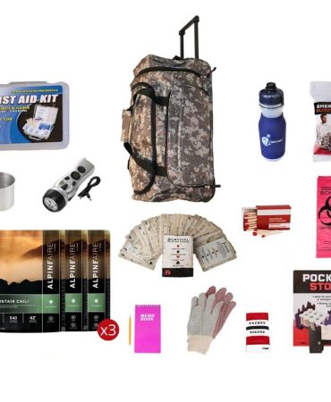 Food Storage Survival Kit, Rolling Bag, Camo