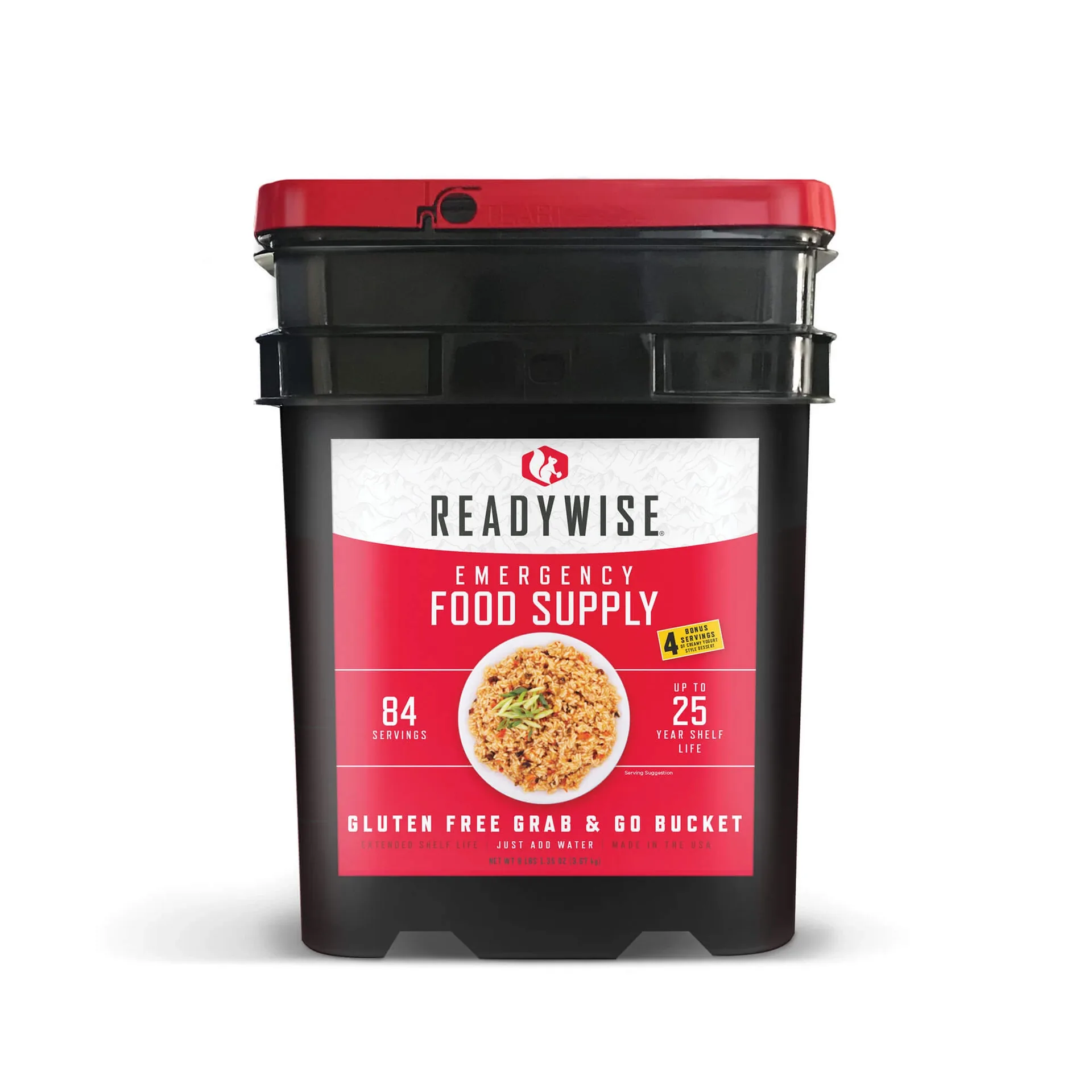 84 Serving Gluten Free Grab and Go Bucket - 25 Year Shelf Life