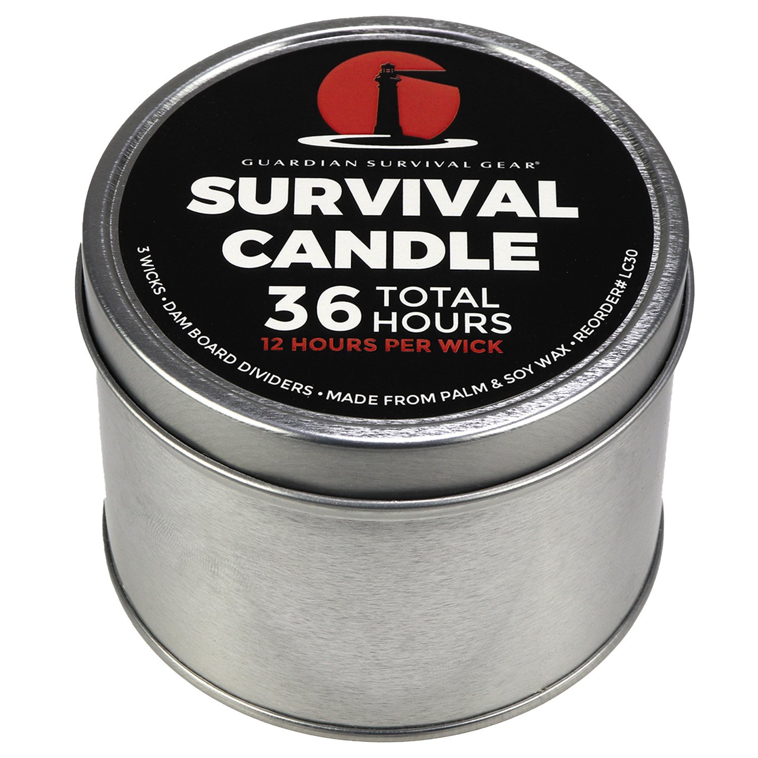 3-Wick 36-Hour Emergency Candle - Long Burn Survival Candle