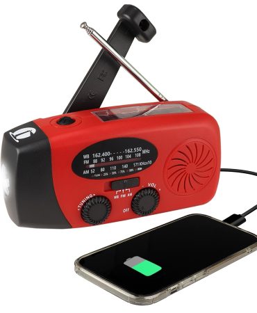 4-in-1 Dynamo Solar NOAA Weather Band Radio with USB-C Charging