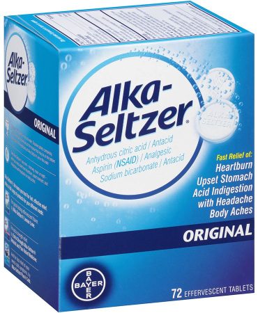 Alka Seltzer 72 Tablets Bulk - Effervescent Antacid and Pain Reliever