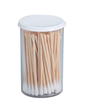 Cotton tipped applicator, 3", non-sterile, 100 per vial
