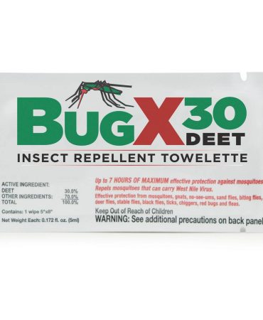 BUGX Insect Repellant Towelette, 30% DEET - 1 each