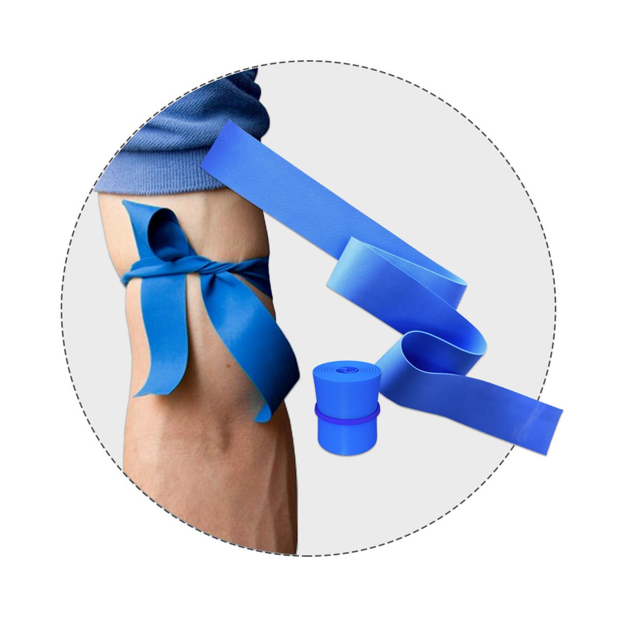 Tourniquet 1 Inch x 18 Inch Latex Free - Single Use Elastic - Image 2