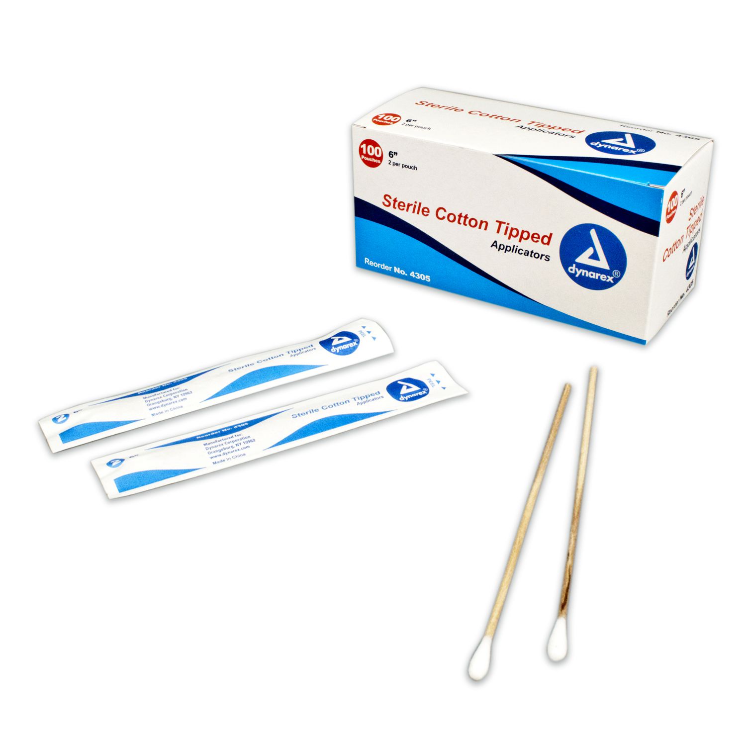 Cotton tipped applicator, Sterile 6", 200 per box