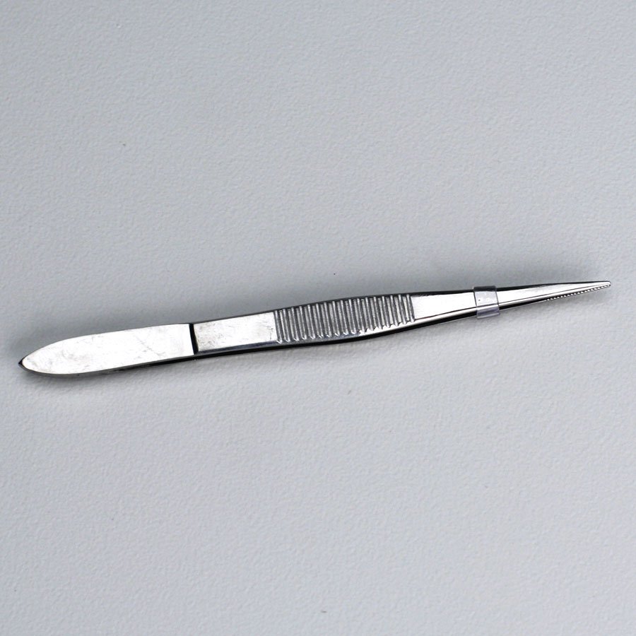 Deluxe Tweezers, 4-1/2" Stainless Steel, Pointed Edge, 1 each
