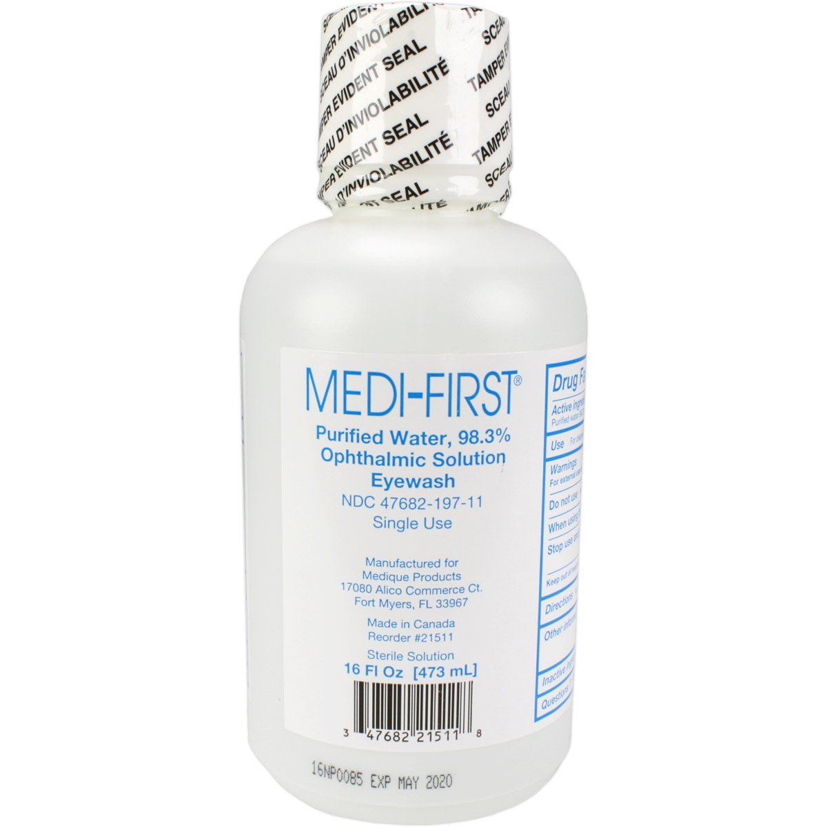Eye Wash Solution 16 oz Bottle - Workplace Eye Irrigation