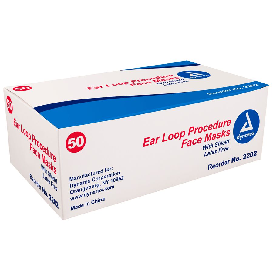 Eye Cover Face Mask with Ear Loop and Shield - 50 per Box