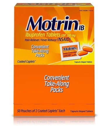 Motrin IB, 2 per pack - 100 per box